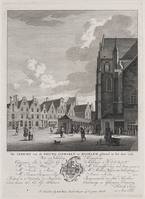 KG 07405
<br/>
Gezicht op de nieuwe Vismarkt bij de St. Bavo
<br/>
<em>Philips Jacobsz., Caspar (1732-1789)</em>
